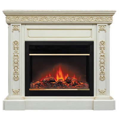 Электрокамин Ekaterina 26 WT с очагом Moonblaze Deluxe Brass