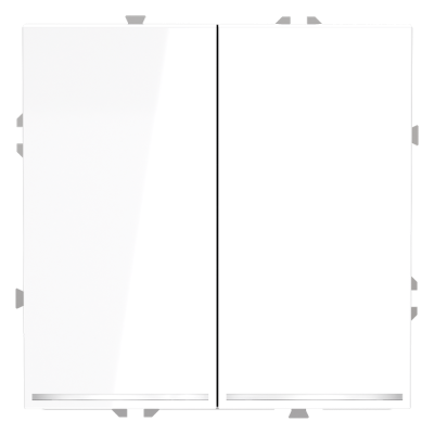 Выключатель встраиваемый VOLTUM S70 двухклавишный с подсветкой 10А, (белый глянцевый)