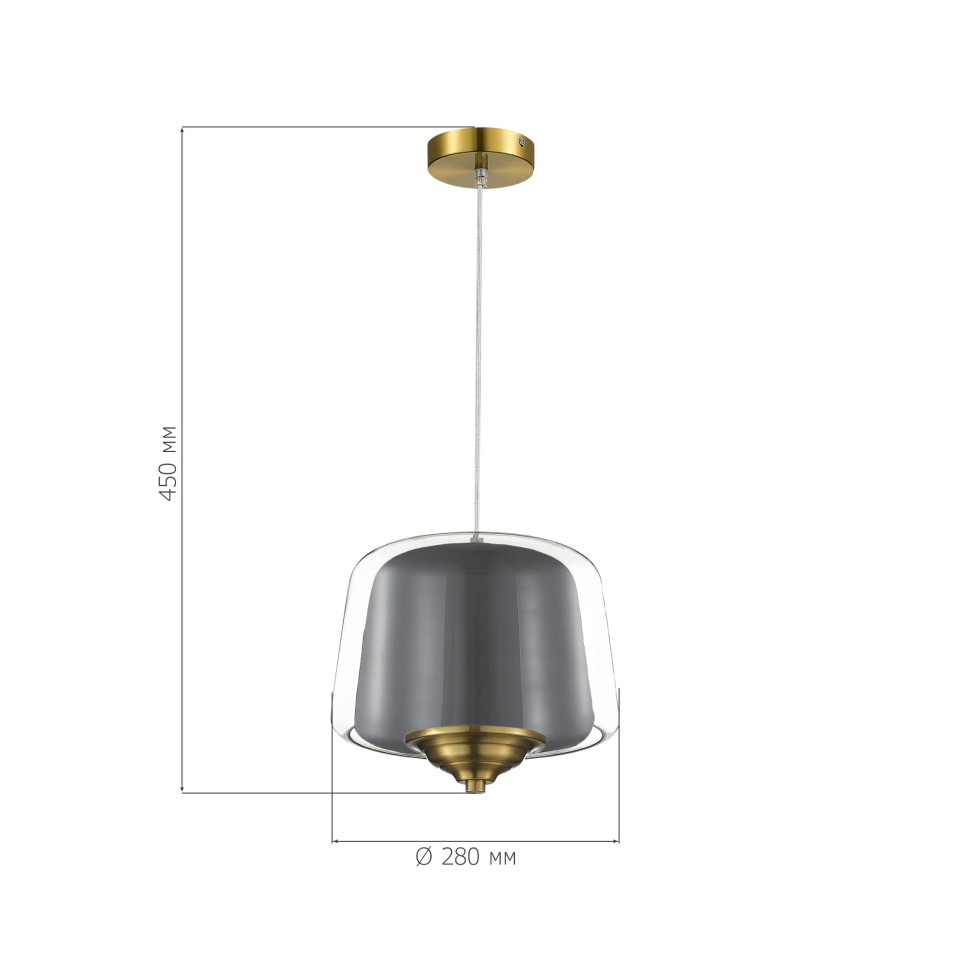SL6127.313.01 Светильник подвесной ST-Luce Латунь/Серый, Прозрачный LED 1*18W 3000K