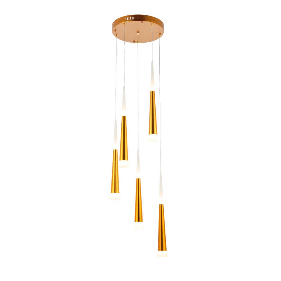 SLE200103-05 Светильник подвесной Золотистый/Золотистый, Белый LED 5*7W 3000K