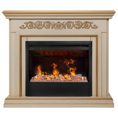 Электрокамин Leticia 26 WT-619G с очагом 3D Helios 26 SBG