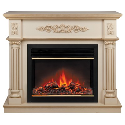 Электрокамин Silvia 26 WT-619G с очагом Moonblaze Deluxe Brass