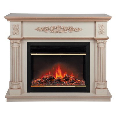 Электрокамин Silvia 26 WT-619B с очагом Moonblaze Deluxe Brass