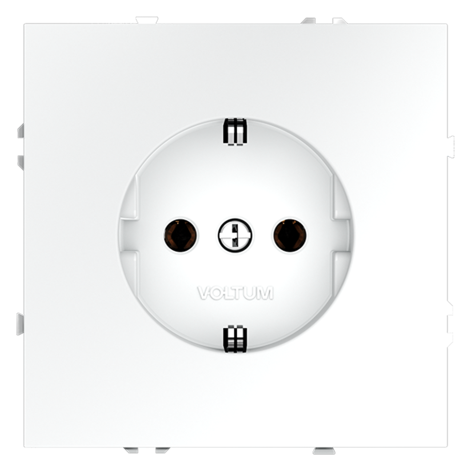 Розетка встраиваемая VOLTUM S70 с заземлением 16А, (белый матовый)