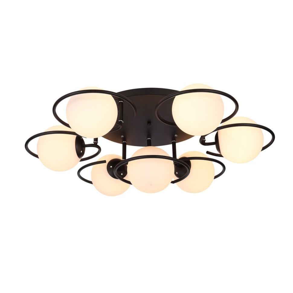 SL418.402.07 Светильник потолочный Черный/Белый E27 7*60W