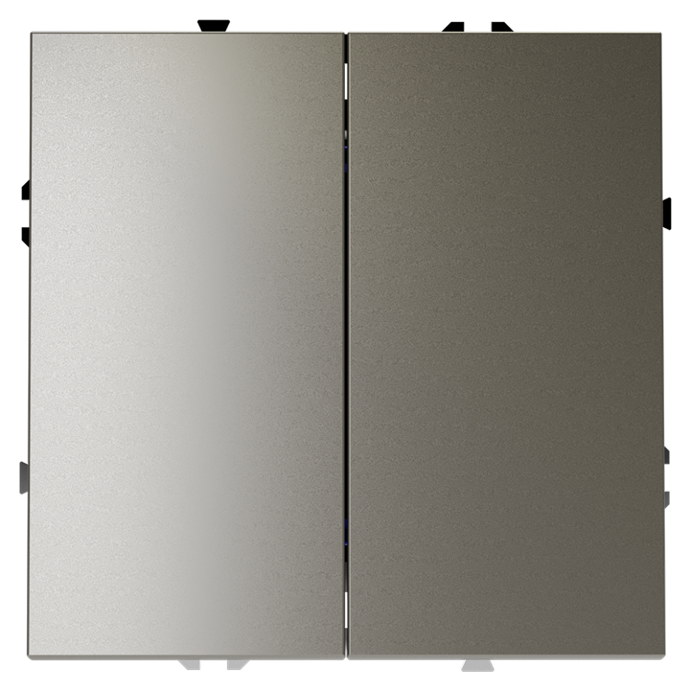 Выключатель встраиваемый VOLTUM S70 двухклавишный 10А, (шелк)