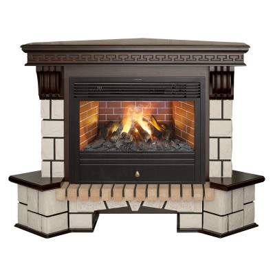 Электрокамин Stone Corner 26 AO с очагом 3D Novara