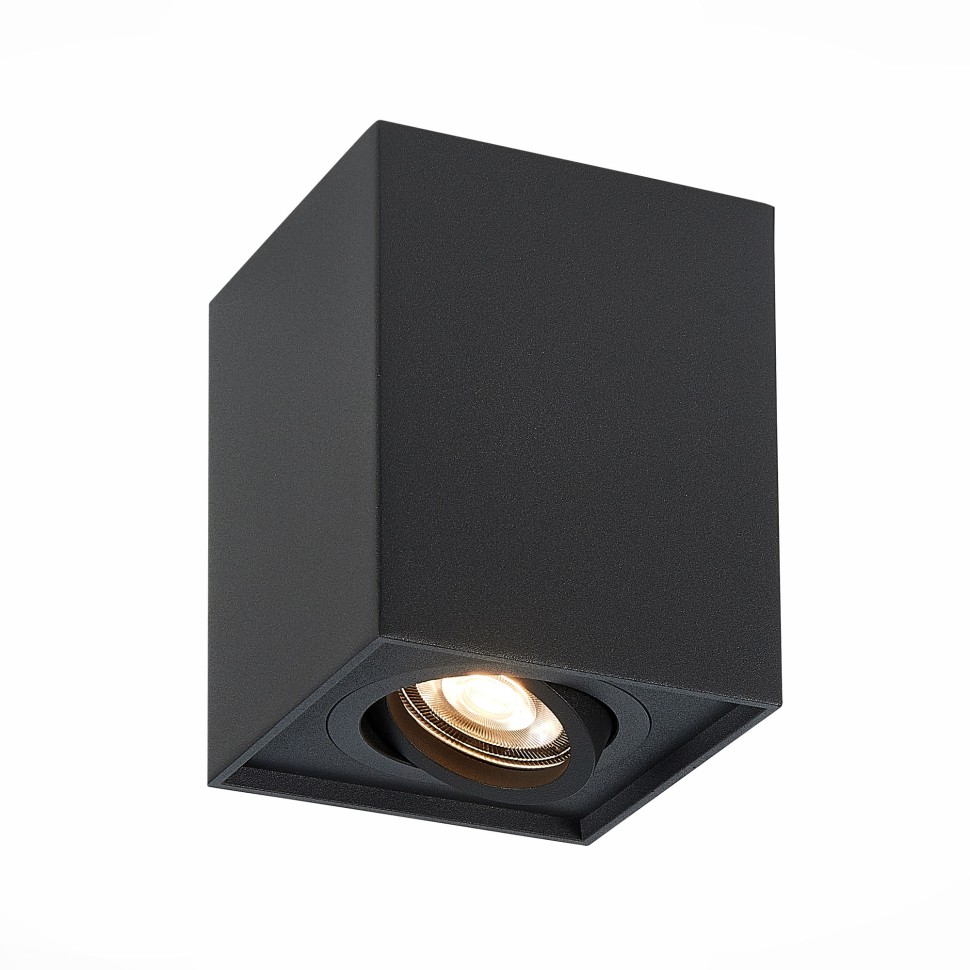 ST109.407.01 Светильник потолочный Черный GU10 1*50W  L100xW100xH123 220V Без ламп