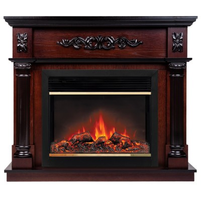 Электрокамин Silvia 26 AO с очагом Moonblaze Deluxe Brass