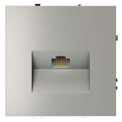 Розетка компьютерная встраиваемая VOLTUM S70 RJ45 кат.6, (сталь)