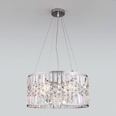 Подвесная люстра Eurosvet 10116/5 хром/прозрачный хрусталь Strotskis