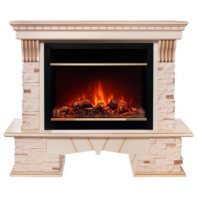 Электрокамин Sorento 25,5/26 WT с очагом Moonblaze Deluxe Brass