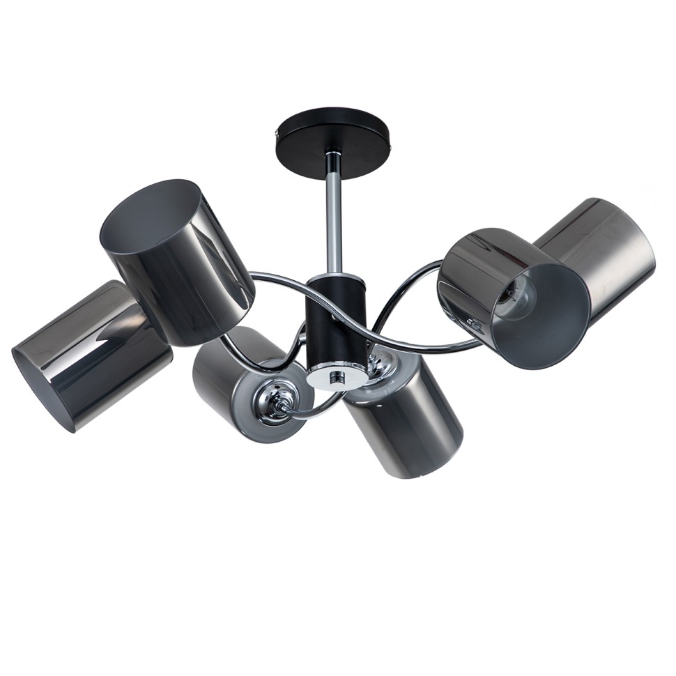 Люстры На штанге Escada 661/6PL E27*60W Black/Chrome