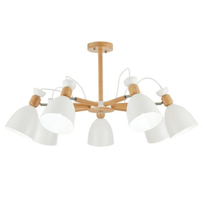 SLE103802-07 Светильник потолочный Светлое дерево, Белый/Белый E27 7*60W