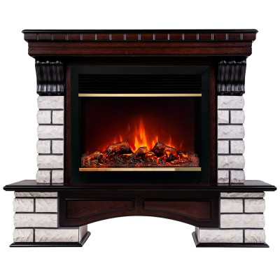 Электрокамин Country Rock 26 AO с очагом Moonblaze Deluxe Brass