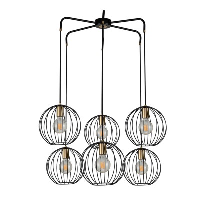 Светильники Подвесные Escada 10176/6 E27*60W Black/Brass