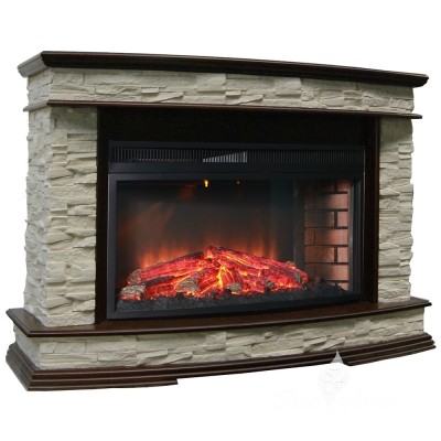 Каминокомплект Inter Flame Памир Сланец с очагом Panoramic 33W LED FX