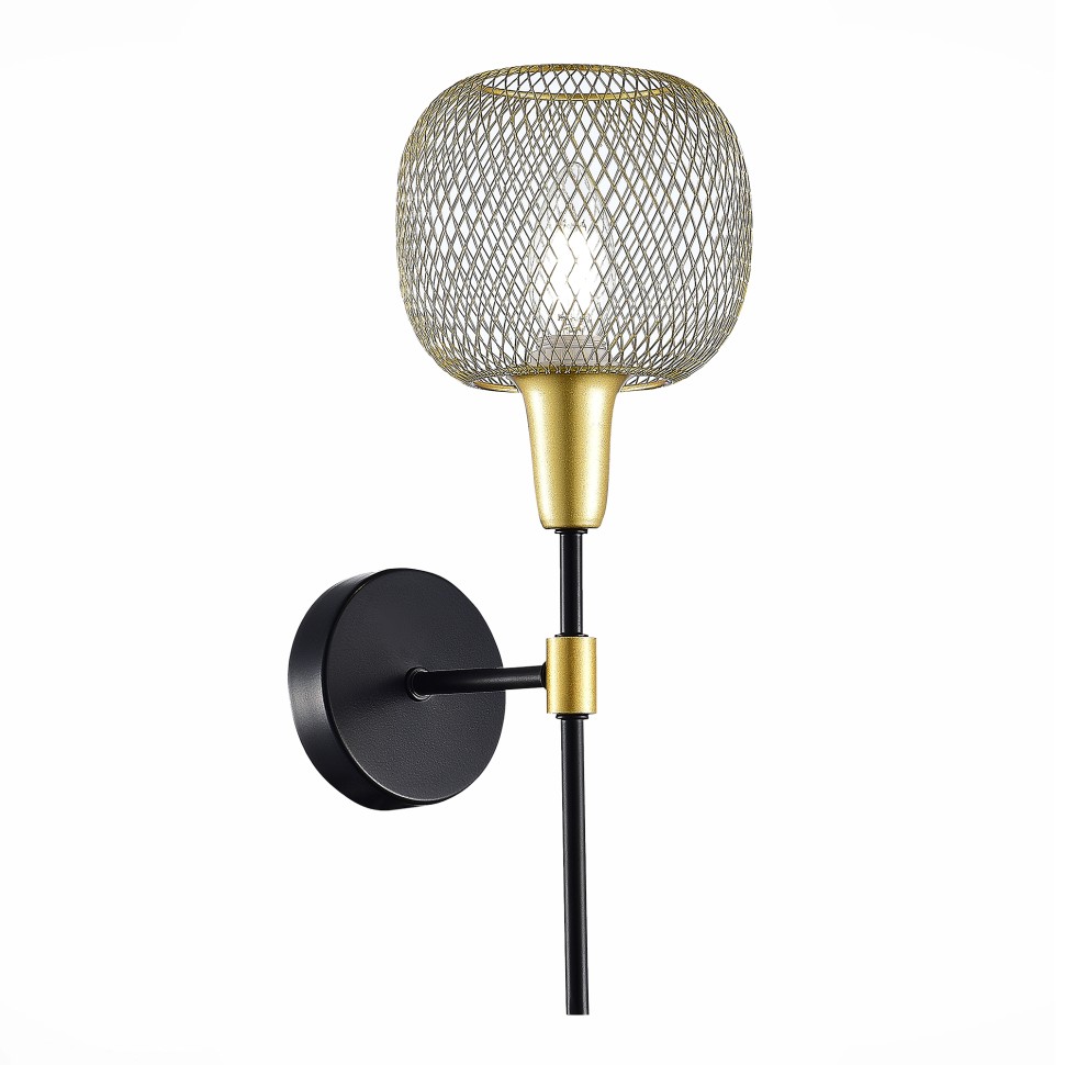 SLE1137-401-01 Светильник настенный Черный, Золотистый/Золотистый E14 1*60W
