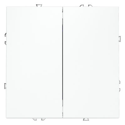 Выключатель с самовозвратом встраиваемый VOLTUM S70 двухклавишный 10А, (белый матовый)