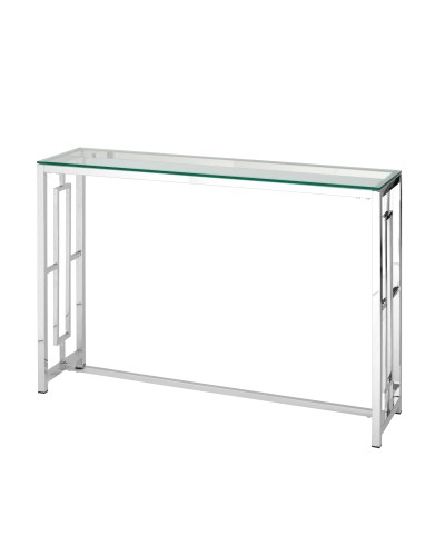 Консоль БРУКЛИН 115*30, прозрачное стекло, сталь серебро