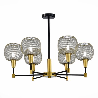 SLE1137-402-06 Светильник потолочный Черный, Золотистый/Золотистый E14 6*60W