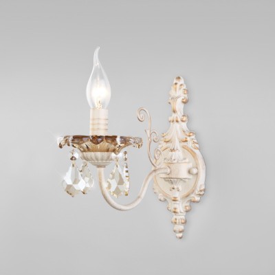 Бра Eurosvet 10118/1 белый с золотом/тонированный хрусталь Strotskis