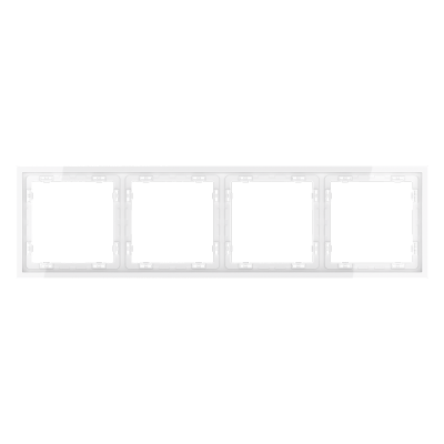 Рамка пластиковая VOLTUM S70 на 4 поста, (белый глянцевый)