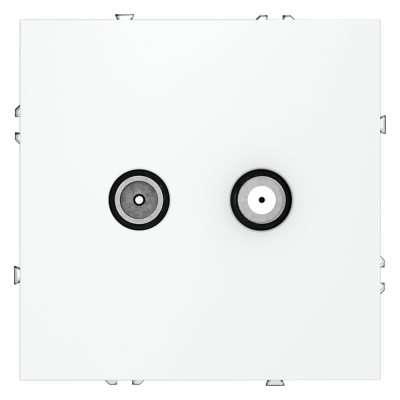 Розетка телевизионная встраиваемая VOLTUM S70 оконечная TV+SAT, (белый матовый)