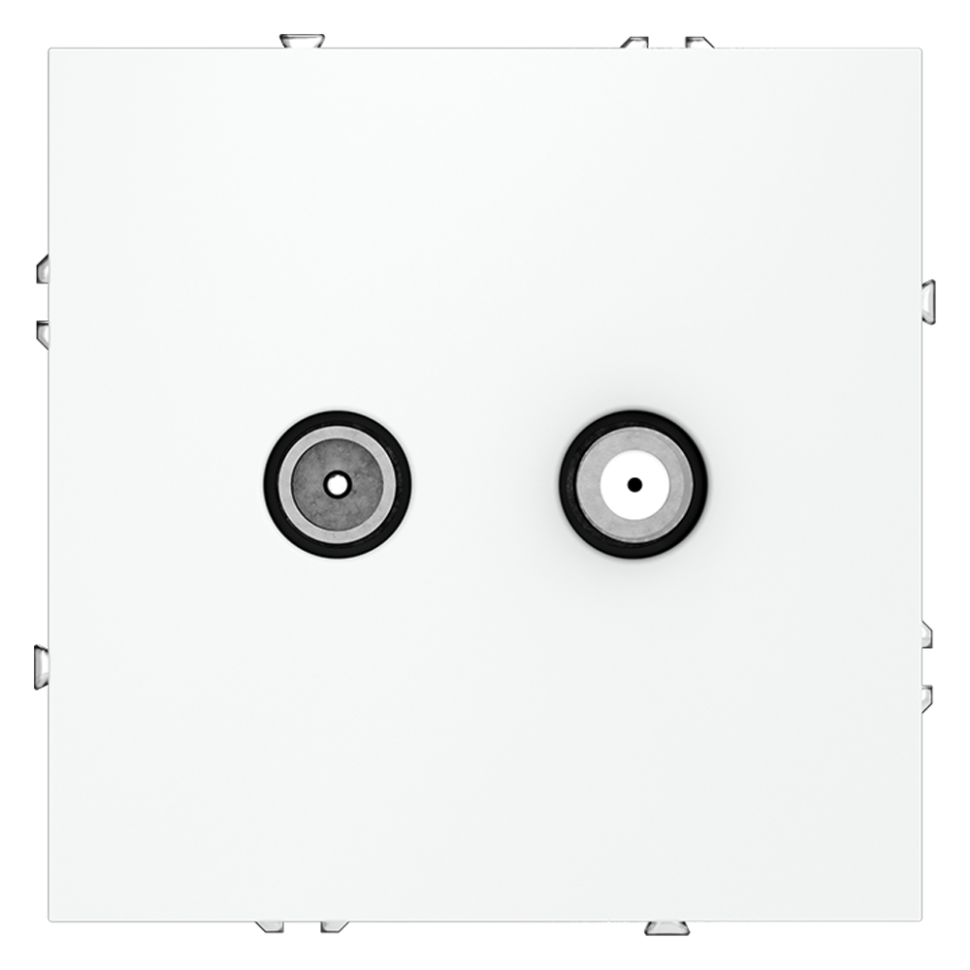 Розетка телевизионная встраиваемая VOLTUM S70 оконечная TV+SAT, (белый матовый)