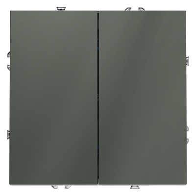 Выключатель встраиваемый VOLTUM S70 двухклавишный 10А, (титан)