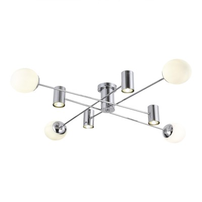 SLE1105-102-08 Светильник потолочный Хром/Белый GU10+E27 4+4*5+60W