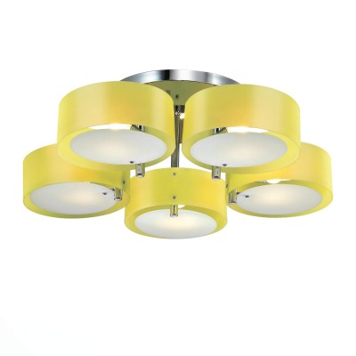 SL483.092.05 Светильник потолочный Хром/Желтый E27 5*60W