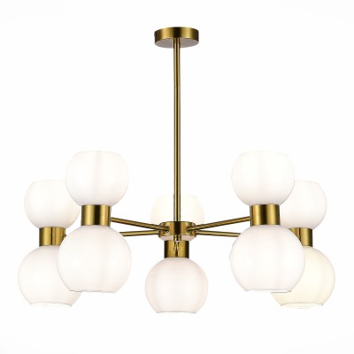 SLE1138-302-10 Светильник потолочный Латунь/Белый E27 10*60W