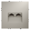 Розетка компьютерная встраиваемая VOLTUM S70 двойная RJ45+RJ45 кат.6, (кашемир)