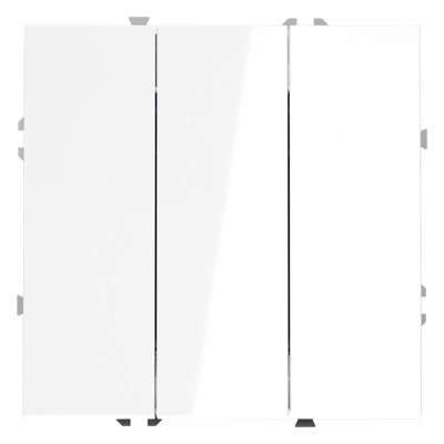 Выключатель встраиваемый VOLTUM S70 трехклавишный 10А, (белый глянцевый)