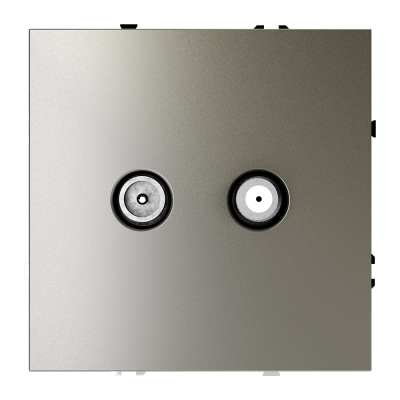 Розетка телевизионная встраиваемая VOLTUM S70 оконечная TV+SAT, (шелк)