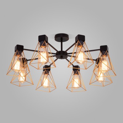 Люстра на штанге Eurosvet 70107/8 черный/латунь