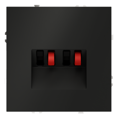 Розетка акустическая встраиваемая VOLTUM S70 4-местная, (черный матовый)