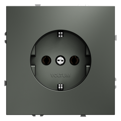 Розетка встраиваемая VOLTUM S70 с заземлением 16А, (титан)