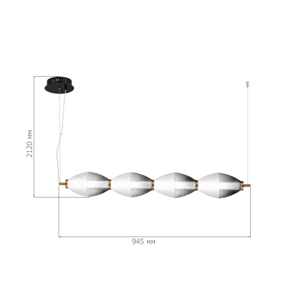SL6130.403.24 Светильник подвесной ST-Luce Черный/Белый, Дымчатый LED 1*28W 3000K