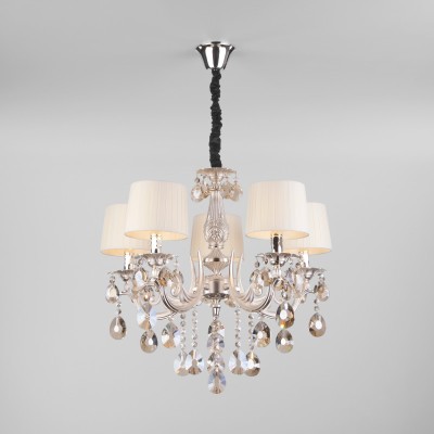 Подвесная люстра Eurosvet 10098/5 серебро/тонированный хрусталь Strotskis