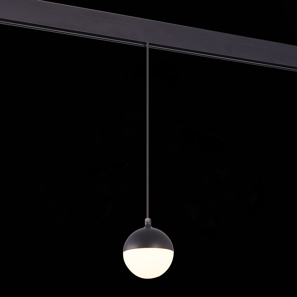 ST358.443.07 Магнитный трековый светильник подвесной Черный LED 1*7W 4000K 520Lm Ra>80 120° IP20 D90