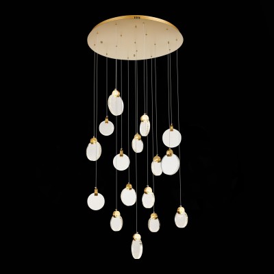 SL6104.203.16 Светильник подвесной ST-Luce Золотистый/Прозрачный,С пузырьками воздуха LED 16*3W 3000