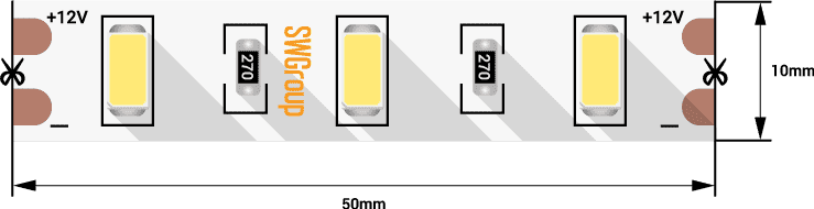 Лента светодиодная SWG SWG660 SWG660-12-12-W 001688