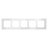 Рамка стеклянная VOLTUM S70 на 5 постов, (белый, стекло)