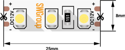 Лента светодиодная SWG SWG3120 SWG3120-12-9.6-W 000056