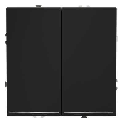 Проходной переключатель встраиваемый VOLTUM S70 двухклавишный с подсветкой 10А, (графит)