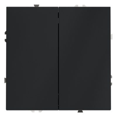 Проходной переключатель встраиваемый VOLTUM S70 двухклавишный 10А, (графит)