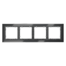 Рамка стеклянная VOLTUM S70 на 4 поста, (графит, стекло)
