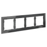 Рамка стеклянная VOLTUM S70 на 4 поста, (графит, стекло)